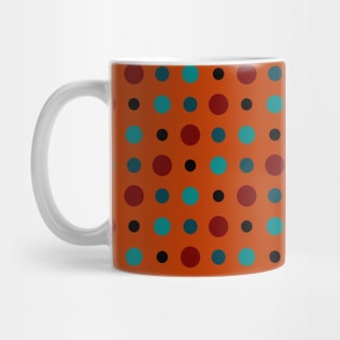 Orange, red and Turquoise Dots Mug